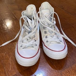 White Hightop Converse- w7